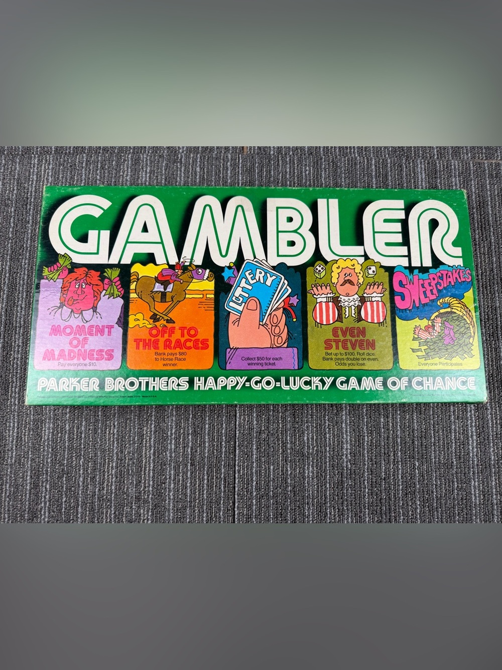 Vintage 1977 Gambler Board Game by Parker Brothers- 95% Complete